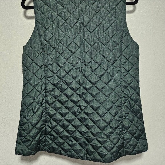 Banana Republic Factory Quilted Slim Printed Galactic Green Puffer Vest Size M - Picture 13 of 13
